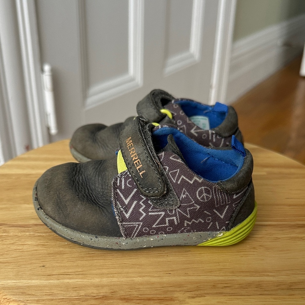 Merrell Kids' Brown Shoes with Yellow Accents